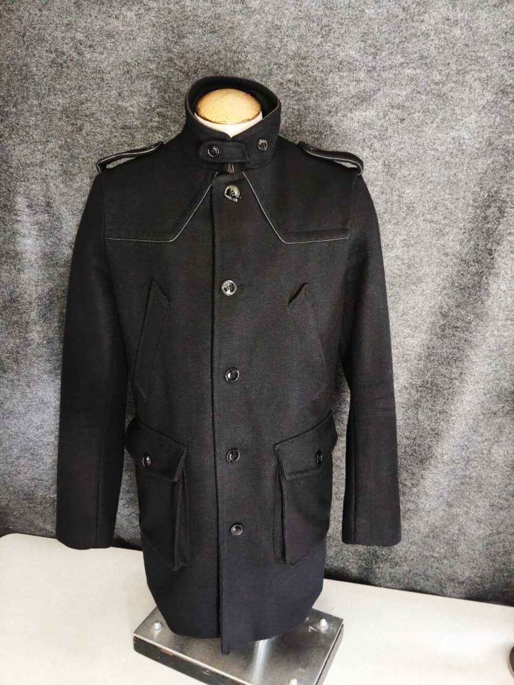 H&M Military Style Wool Topcoat/ Size 44